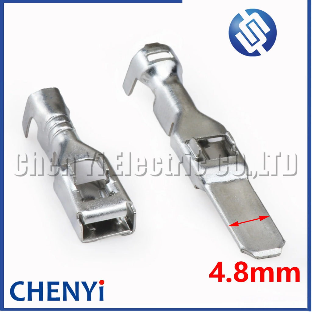 50 Pcs female or male 4.8mm series Brass tin plating crimping plug connector terminal Pins 8100-0466 8100-0447 8100-0448