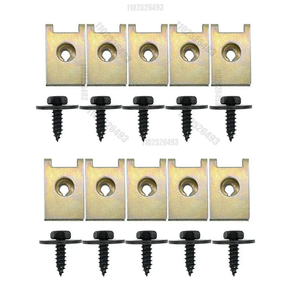 60pc U-Shape Metal Nut/Screw Washers for BMW E46 E92 E90 F10 Car Fender Bumper Cross Head Screws Engine Guard Clip Chassis Sheet