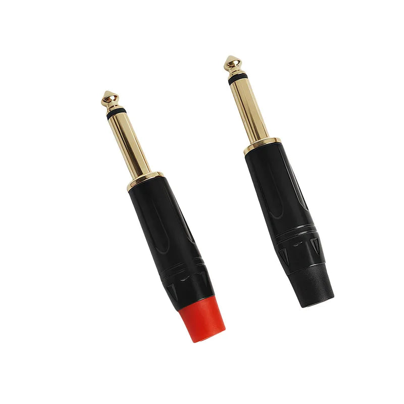 4/10/20PCS 6.3mm Mono Plug to Gold RCA Connector, Coaxial AV Audio Video Solder Adapter for Speaker, Amplifier, Mixer,PC DIY Use