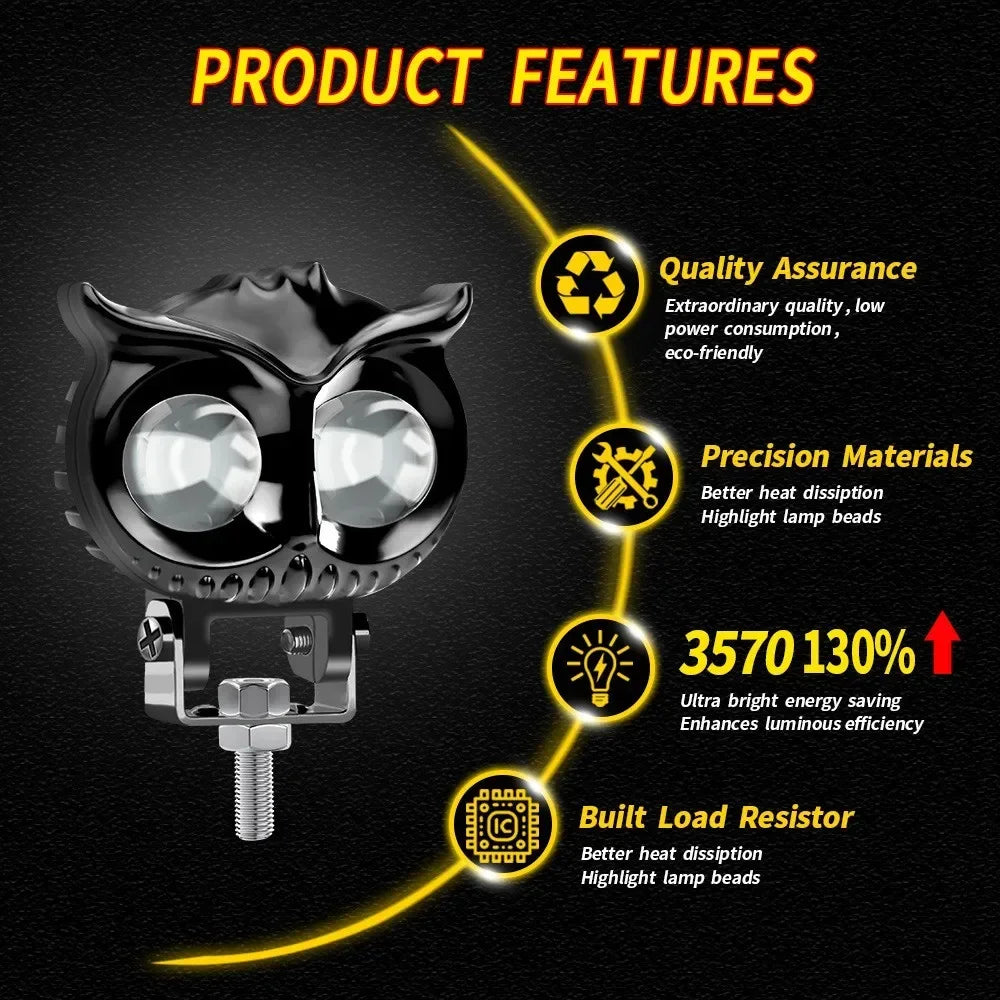 Bright LED Electric Lamp 2pcs Ultra Bright LED Electric Lamp - Yellow and White Color for Auto Motorcycle Working Light Amagi