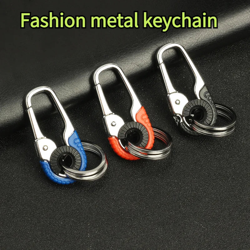 Carabiner Durable Snap Hook Key Ring Car Fashion Metal Keychain for Men with Waist Hanging Buckle for Business Gift Accessory