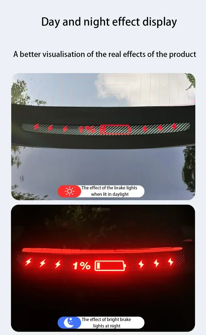 For Tesla Model 3 Highland Car High Mounted Taillight Brake Lamp Car Brake Projection Board PVC Tail Light Emblem Stickers Amagi