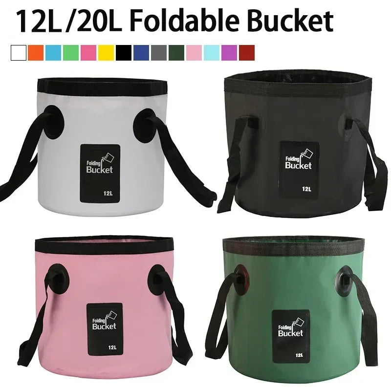 12/20l Portable Foldable Water Bucket Fishing Bucket Folding Water Container For Travelling Camping Hiking Fishing Washing Amagi