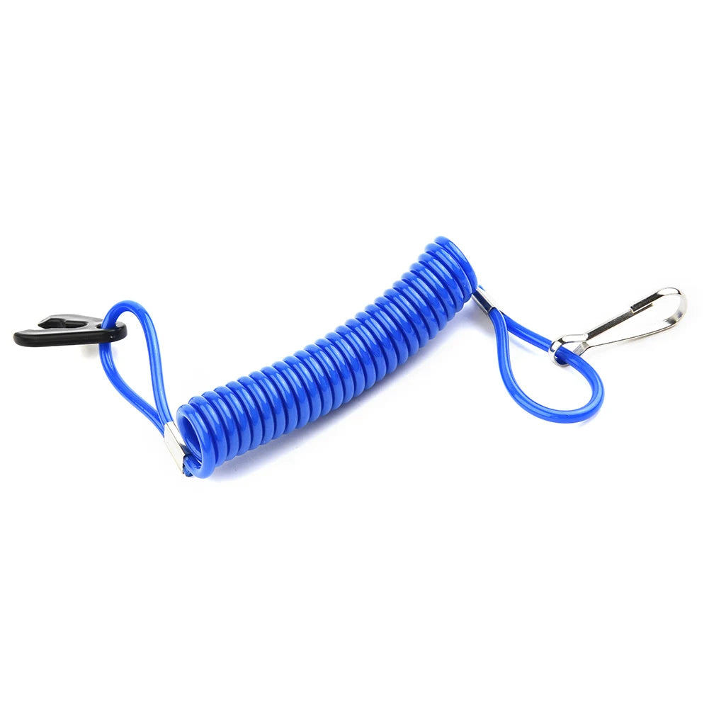 1 Pc Outboard Cut Off Stop Switch Safety Tether Lanyard Powerboat Outboard Stop Floating Safety Lanyard Blue