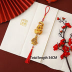 1Pc 2025 Year Of The Snake Gold-Plated Plastic Zodiac Snake Pendant Lucky Mascot Home Car Hanging Ornaments