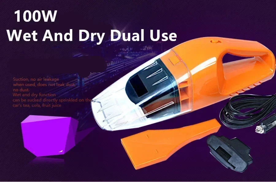 High-Suction 2-in-1 Wireless Car Vacuum Cleaner Wet/Dry Low Noise One-Click Dusting Rechargeable with Accessory Kit Accessories