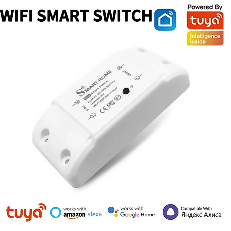 Tuya WiFi Smart Switch Module 1-5PCS - Alexa/Google Home Compatible LED Controller with Smart Life App for Remote Light Control