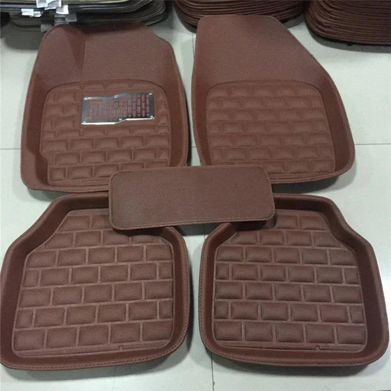 5pcs Premium Easy Clean Waterproof Auto Foot Pad Universal Waterproof PU Leather Durable Car Floor Mats Car Interior Amagi