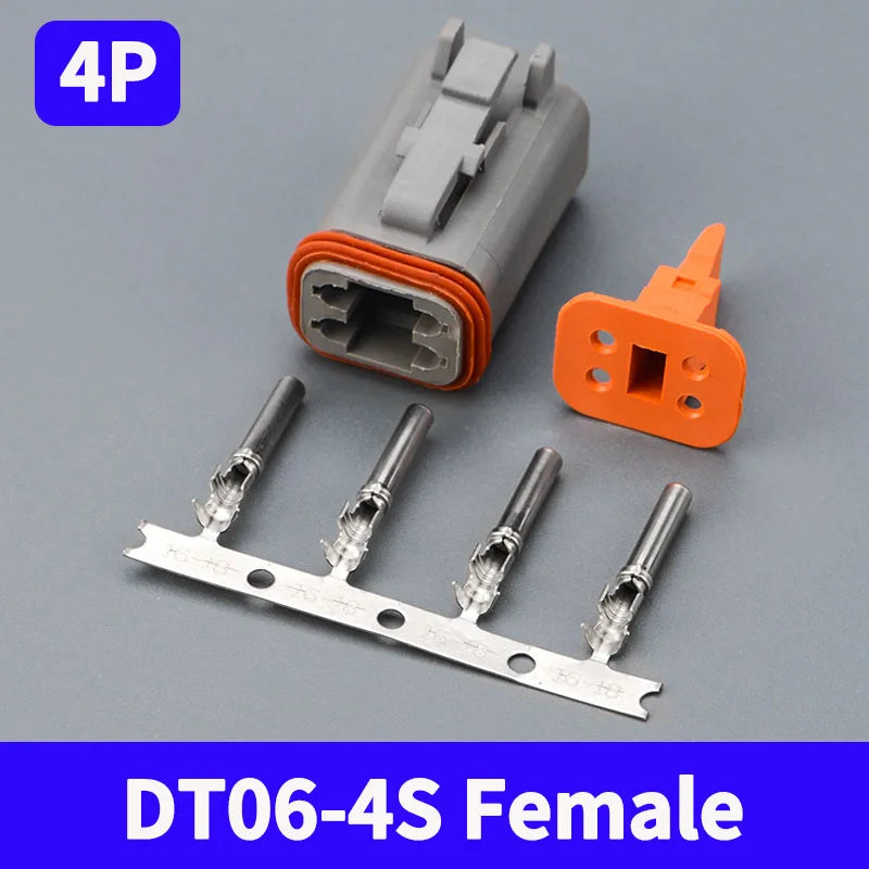 5/10/100 Sets 4 Pin Way Deutsch DT04-4P DT06-4S Waterproof Electrical Wire Connector 16-22 AWG DT Series Connector Male Female