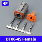 5/10/100 Sets 4 Pin Way Deutsch DT04-4P DT06-4S Waterproof Electrical Wire Connector 16-22 AWG DT Series Connector Male Female