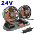 Car Fan 360° Adjustable 3 Head Air Fan Automotive Electric Fan USB/12V/24V Fan 2 Speeds Car Silent Fan For Home Desk Office Amag