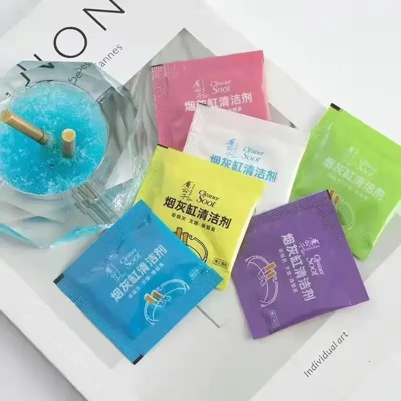30pcs Car Plastic Ashtray Crystal Sand Water Soluble Smoke Sand with 6 Flavors for Instant Odor Removal and Easy Cleanup amagi