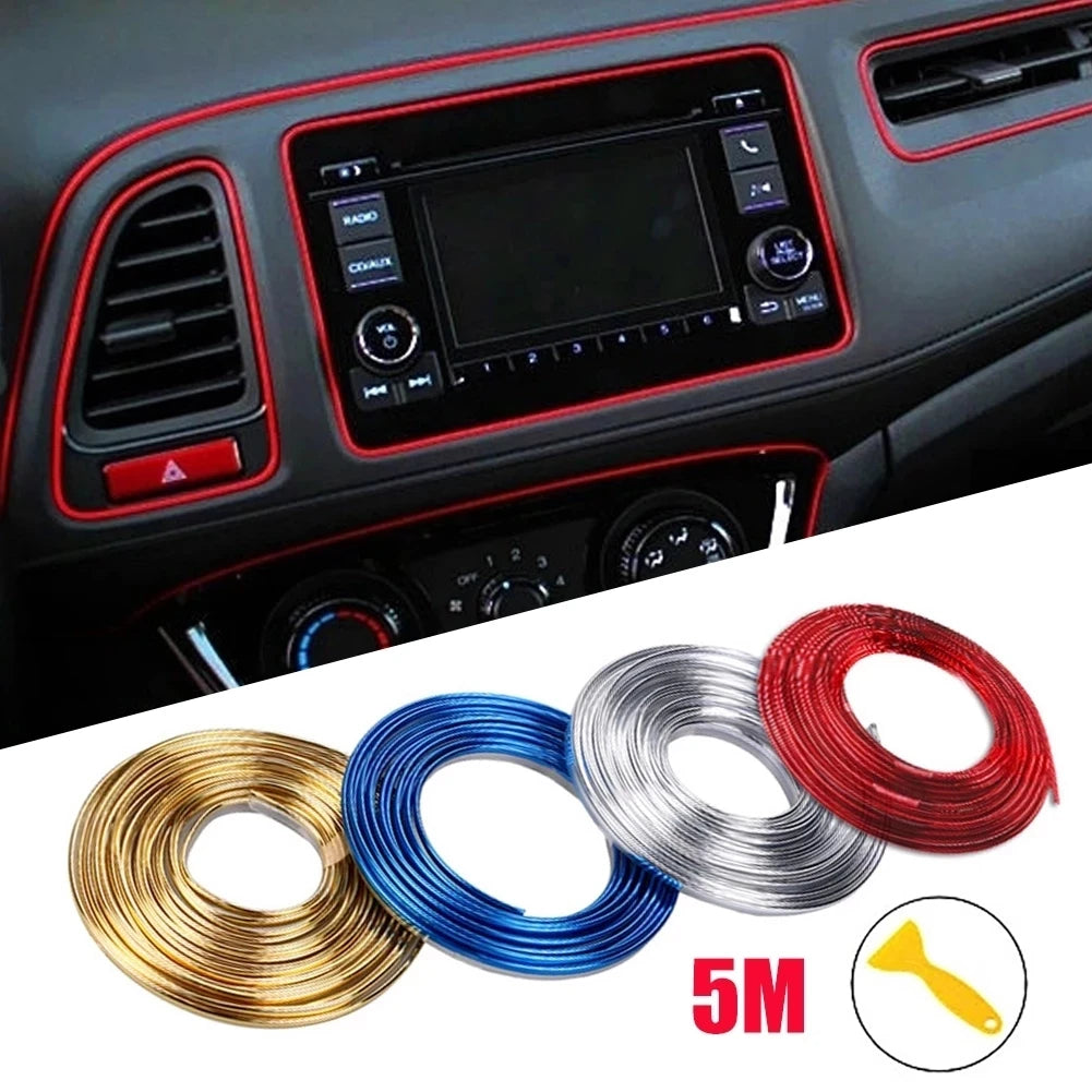 Car Styling Universal DIY Decoration Flexible Strips 5M/3M Interior Moulding Trim Strips Trim Dashboard Door Car-styling Tools