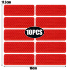 10pcs Car Bumper Reflective Safety Strip Sticker Warning Reflector Tape Auto Car Accessories Exterior Interior Reflector Sticker