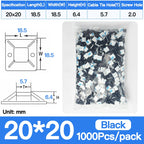 250/500/1000PCS Self-Adhesive Cable Tie Mounts, Strong Sticky Base Wire Holder Clips for Wall Fixing, Cable Routing Management