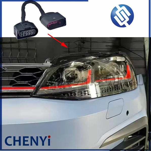 1 Pcs 10P to 14P Conversion harness plug 1J0973837 6R0973735 For Golf 7.5 LED headlight modification upgrade adapter cable