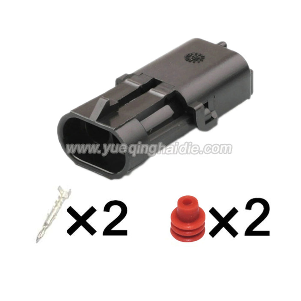 Delphi 2-Pin Connector Waterproof 2.5mm Male Female Connector Automotive Wiring Harness Cable Plug for GM 12010973 12015792