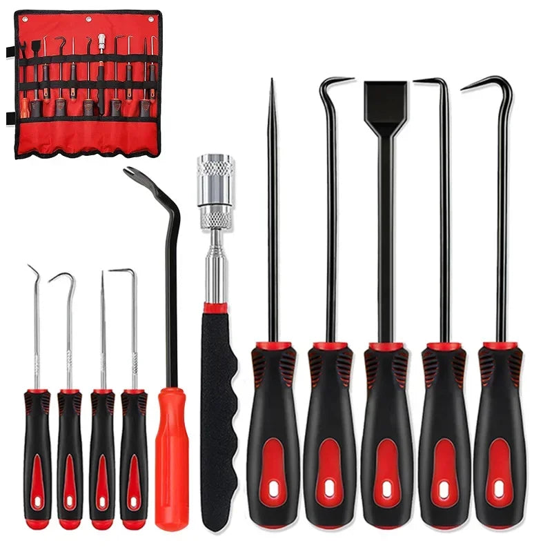 11Pcs Oil Seal O-Ring Gasket Remover Hand Tools with Bag Car Auto Pick Hook Puller Remover Tire Stone Cleaning Maintenance Amagi