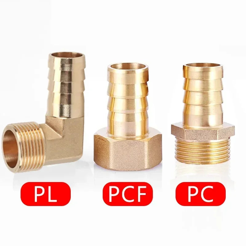 Brass Hose Barb to BSP Thread Connector, 1/4 3/8 1/2 Inch Male or Female Pipe Fitting Reducer for Air Water Fuel Line