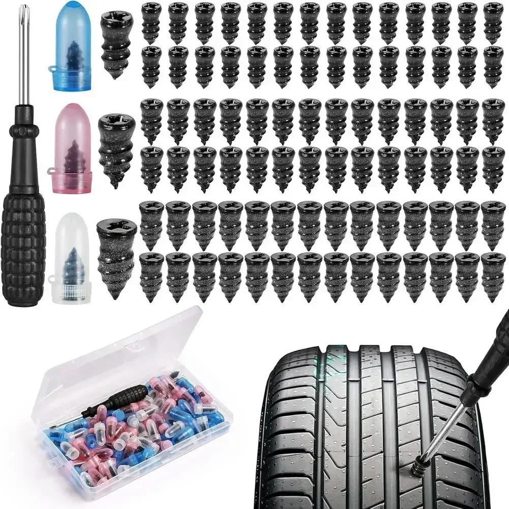Tire Repair Screw with ScrewdriverFor Car Motorcycle Truck Universal Vacuum Tyre Repair Nails Tire Set Car Accessories Amagi