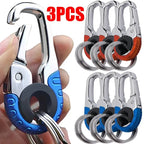 Men's Keychain Hook Stainless Steel Buckle Outdoor Carabiner Climbing Tool Double Ring Car Fishing Key Ring Car Amagi