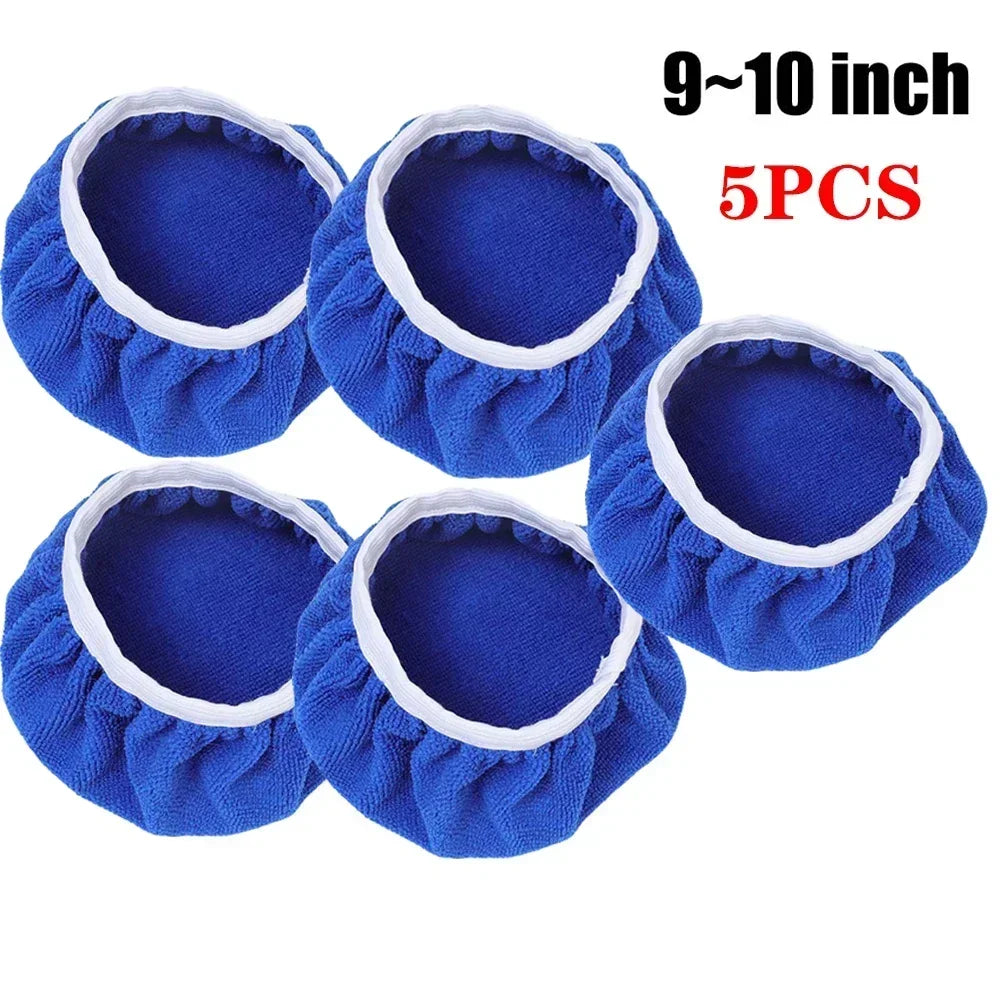 5-10inches Car Waxing Sleeves Microfiber Polisher Lint-free Cloth Covers Polishing Hood Car Paint Care Cleaning Maintenance Tool