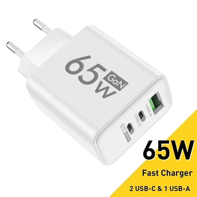 65W Type C USB GaN EU/US/KR Plug Fast Charging Charger 4 In 1 Multi Ports Quick Charging Wall USB Type C Power Adapter Amagi