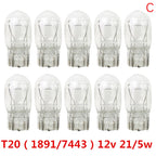 10Pcs T20 W21/5W Signal Light Halogen Bulb 7440 7443 Clear Orange Daytime Turn Stop Brake Tail Bulb DRL Bulbs
