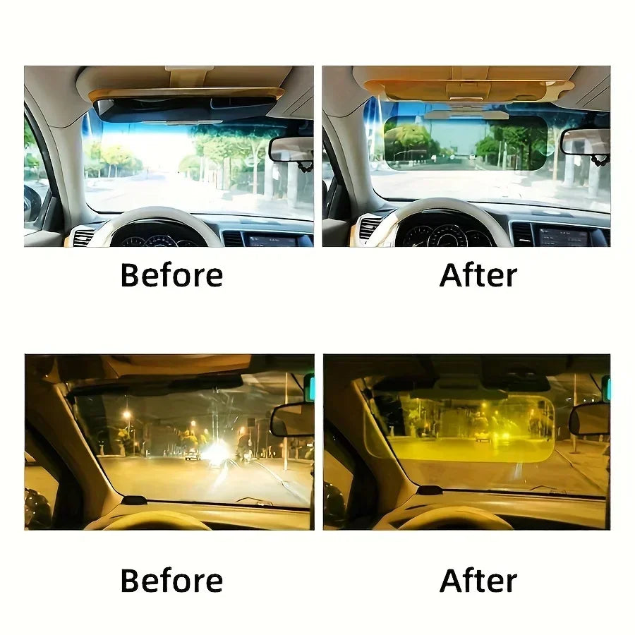 Car Sun Visor Goggle Night Vision Driving HD Anti Sunlight Dazzling Day Mirror UV Fold Flip Down Clear View Interior Mirrors Ama