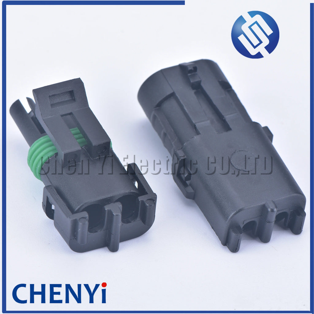 2 pin 2.5 mm Series Female or Male Injector Socket Waterproof Automobile Cable Connector Plug 12015792 12010973