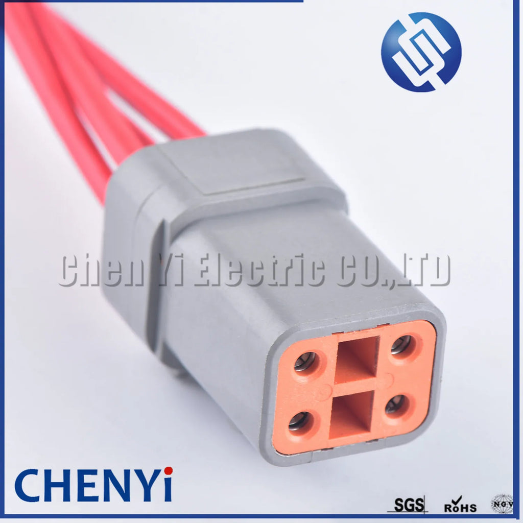 4 Pin Power Connector Plug DTP06-4S DTP04-4P for Cummins Isx 871 ECM Power Connector Module P#3684275RX ECU 4988820 with wires