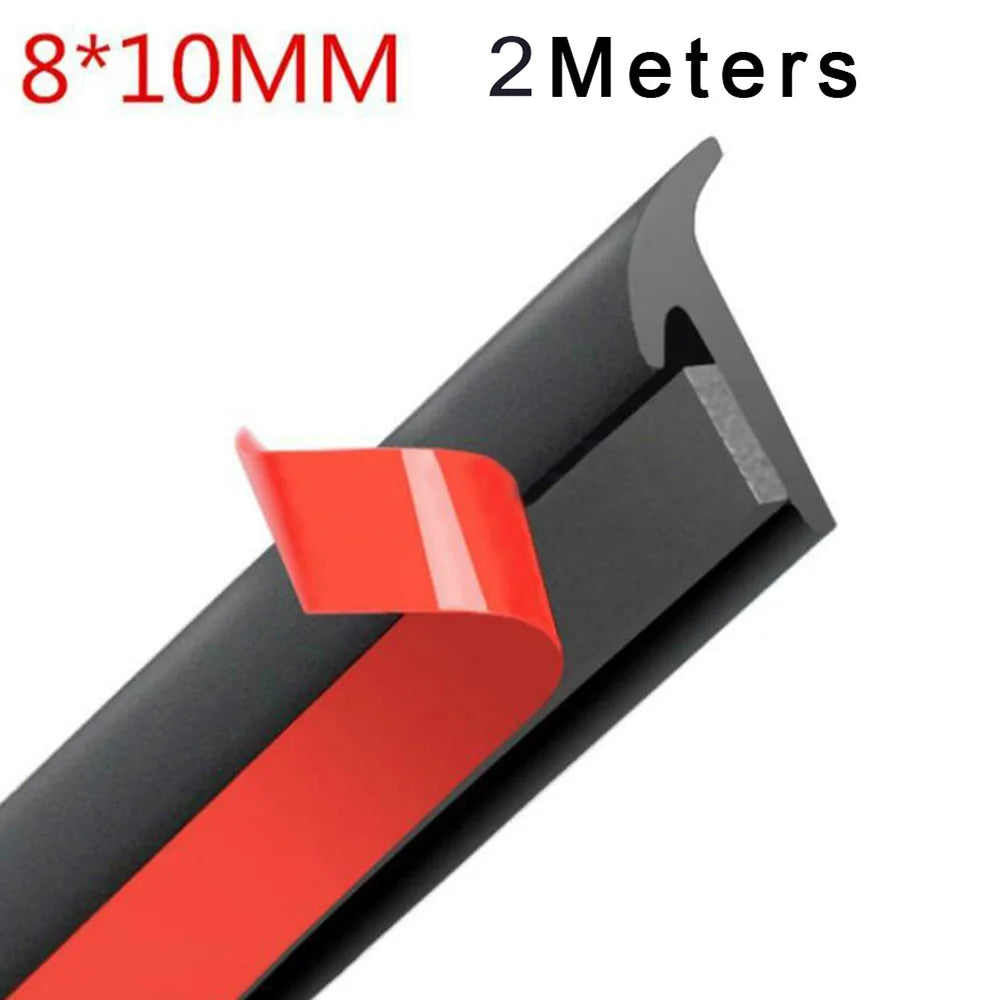 1 Pcs 2M Car Rubber Sealing Strip Inclined T Shaped Weatherproof Edge Trim Universal Waterproof Dustproof Auto Accessories