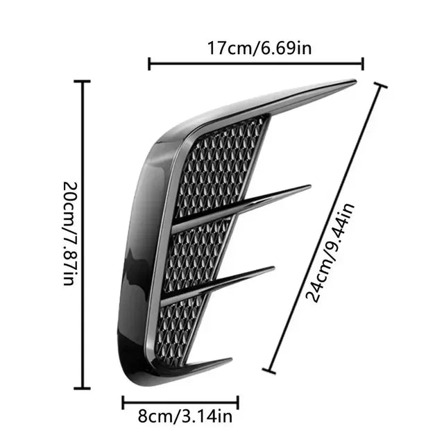2pcs Universal Car Air Flow Fender Hood Intake Vent Cover Trim Carbon Fiber Side Wing Decals Body Shark Gill Ventilation Sticker