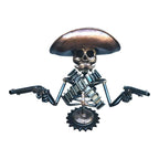 Cowboy Skull Gunslinger Hood Ornament Sculpture Rod 3D Metal Automotive Emblems Cowboy Skeleton Statue Decor For Board Amagi