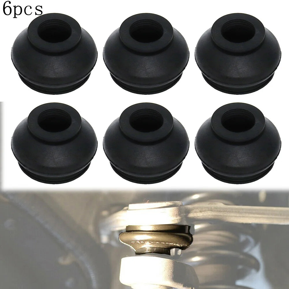 6 Pcs Universal Black Rubber Tie Rod End Ball Joint Dust Cover Car Suspension Steering Ball Joint Parts Accessories