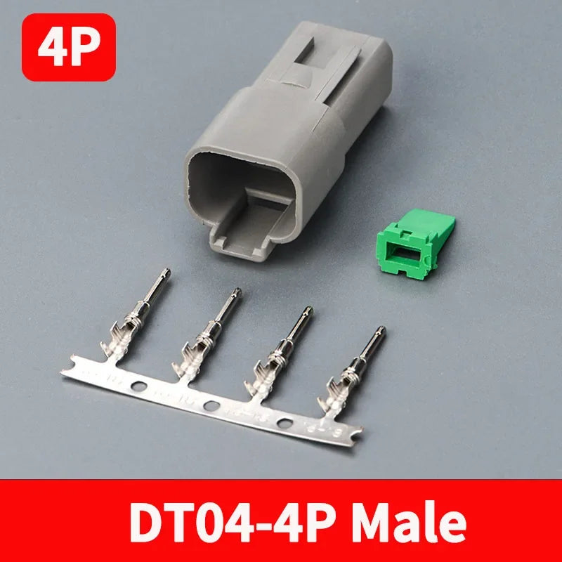 5/10/100 Sets Deutsch DT Series Waterproof Connector DT04-2P DT06-2S Male Female Docking Harness Plug 2P 3P 4P 6P 8P 12P Socket