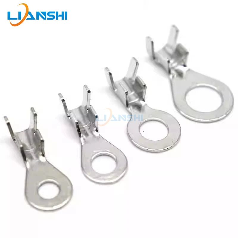 50pcs high-power wire nose D-pin power supply copper nose DJ431-6D pure copper wire nose 0.8mm thick 4-6 square wire nose