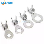 50pcs high-power wire nose D-pin power supply copper nose DJ431-6D pure copper wire nose 0.8mm thick 4-6 square wire nose