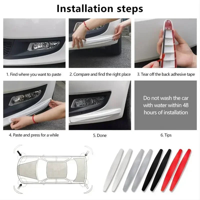 Anti Collision Car Bumper Guard Strip 4Pcs Front Rear Protection Strips Scratch Protector Crash Blade Auto Accessories for Amagi