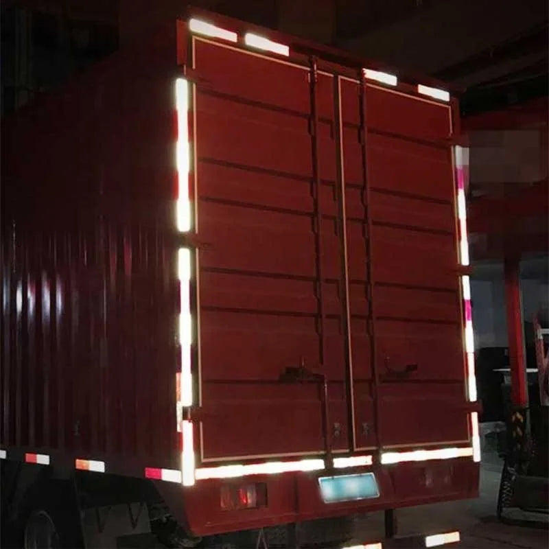 Truck Trailer Rectangle Plastic Reflector Reflective Tape Adhesive Auto Safety Night Warning Plate Stickers Car Accessories