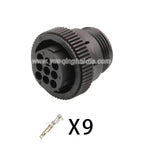 AMP 9PIN Connector 1.5mm Male Female Black Circular Connectors Cable Socket Wiring Harness 182922-1 182645-1