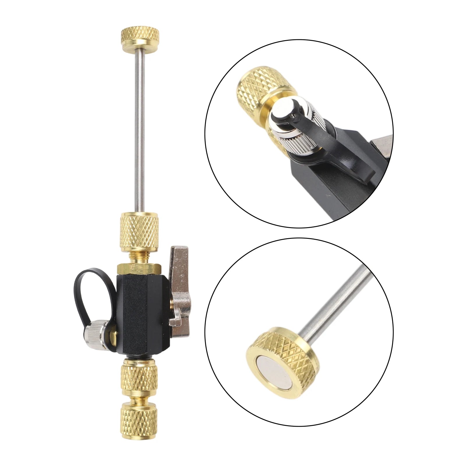 1PC Vacuum-Rated Valve Core Removal Tool Black Valve Core Disassembly  Removal Tool 1/4" X 5/16" Compatible With R410A