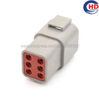 6pin auto waterproof electric plastic wire harness connector DTP04-6P