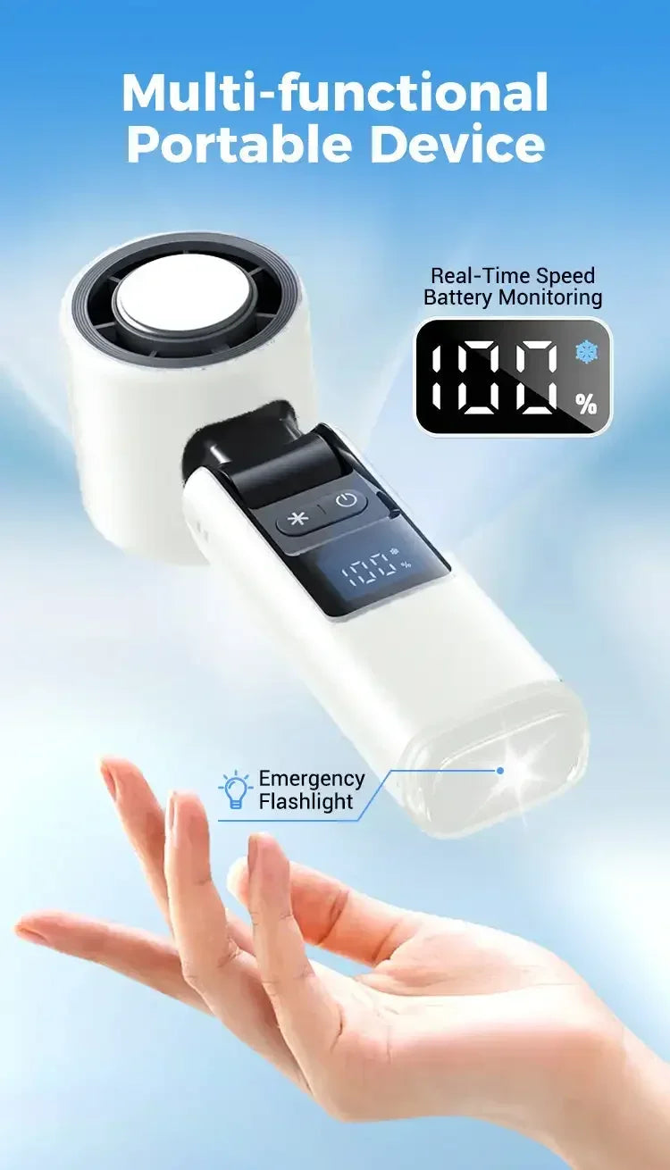 4000mAh Rechargeable Electric Handheld Fan 100 Speeds Adjustable Portable Travel Outdoor Foldable Mini Air Cooling Turbo Amagi
