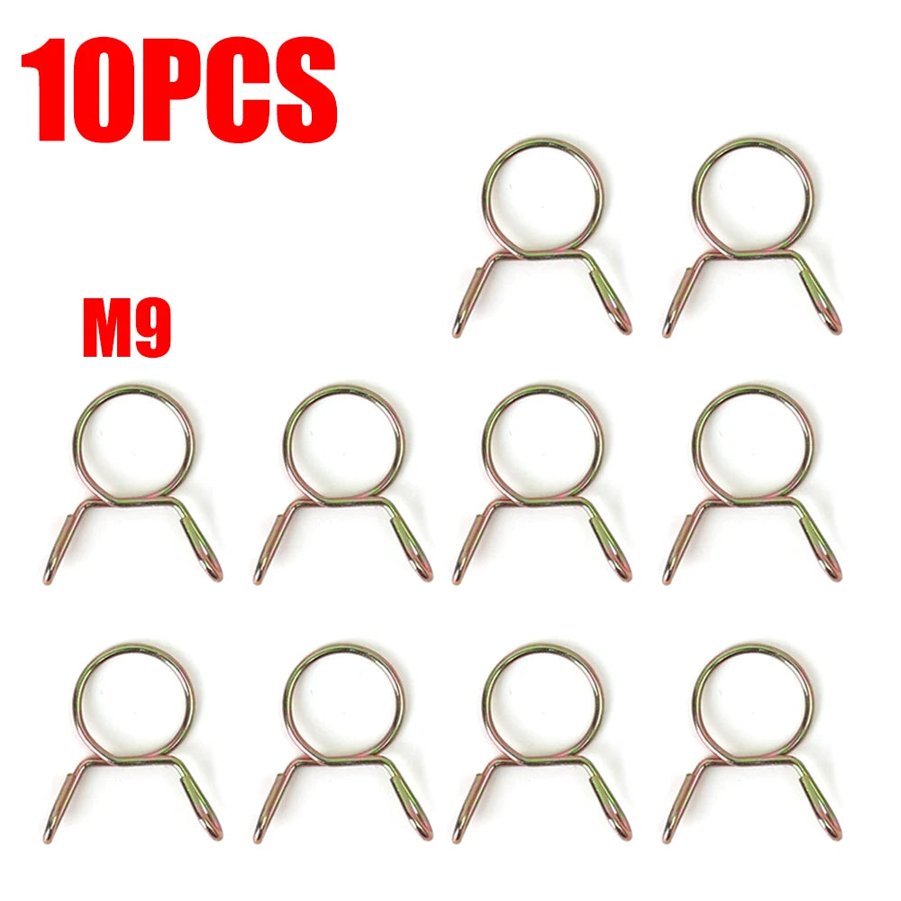 20/10Pcs Spring Hoop Hose Clamp Zinc Plated Pipe Clip Fuel Tube Water Pipe Air Tubing Fixed Clip Assortment Kit Home Hardware