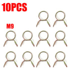 20/10Pcs Spring Hoop Hose Clamp Zinc Plated Pipe Clip Fuel Tube Water Pipe Air Tubing Fixed Clip Assortment Kit Home Hardware