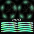 10pcs Car Wheel Hub Reflective Sticker Tire Rim Reflective Strips Luminous For Nissan Kicks X-trail Juke Tiida Qashqai Leaf Micr