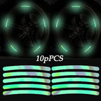 10pcs Car Wheel Hub Reflective Sticker Tire Rim Reflective Strips Luminous For Nissan Kicks X-trail Juke Tiida Qashqai Leaf Micr