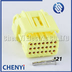 1 set 21 Pin female car Motorcycle scooter ECU ECM PCB connector waterproof plug with Pins 6189-7108 W025-21FAY-B