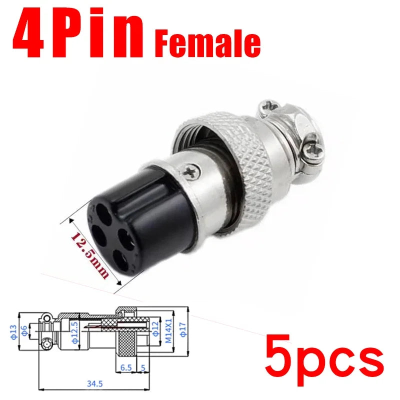 5Pcs GX16 Aviation Connector 2/3/4/5/6/7/8/9/10 Pin Male Plug Female Socket 16mm Wire Panel Mount Nut Type Circular Adapter